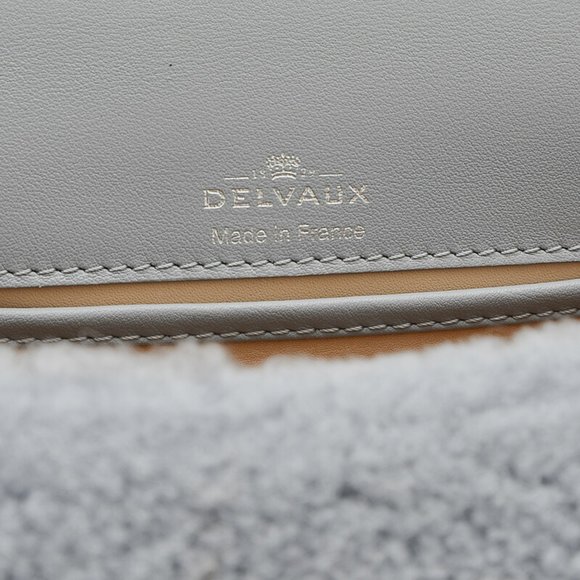 Delvaux Brillon Mini Shearling Handbag Ice Gray *Shoulder missing - Picture 7 of 9